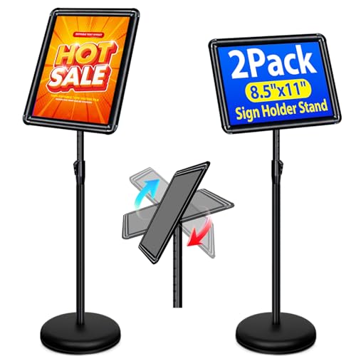 VAIIGO 2Pack 8.5x11 Sign Stand - Adjustable Floor Standing Sign Holder