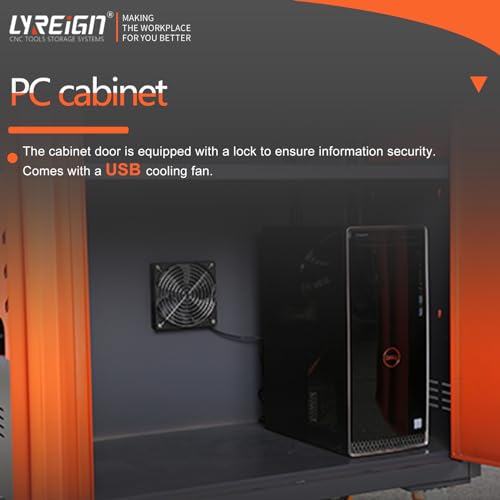 LYREIGN Heavy Duty Industrial Computer Cabinet, Movable CNC Computer Tool Cabinet, Large Industrial PC Workbench Operating Table