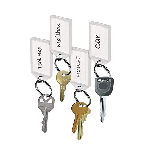 Lucky Line Key Tag with Flap and Split Ring, Clear, 100 per Display Box (6050010)