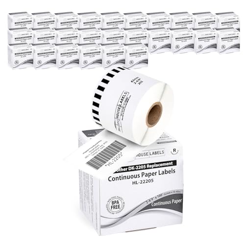 HouseLabels Compatible with Brother DK-2205, 2-4/9" x 100'