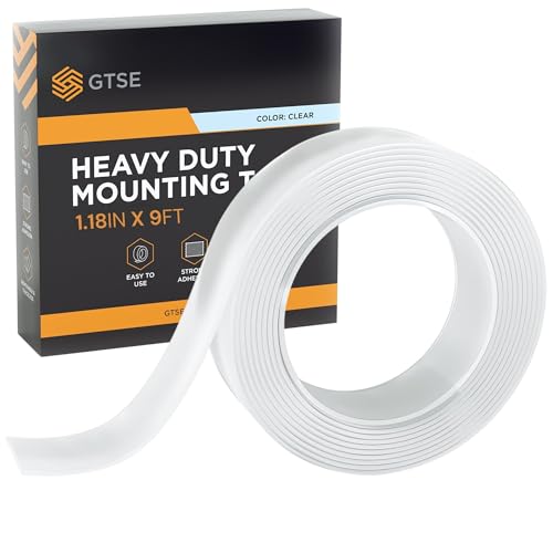 GTSE Double Sided Mounting Tape - Heavy Duty Adhesive 1.18in x 9ft Clear Nano Tape for Picture Hanging, Removable Sticky Pads, Posters, Wall Décor, Carpets, DIY Projects - 40 Rolls