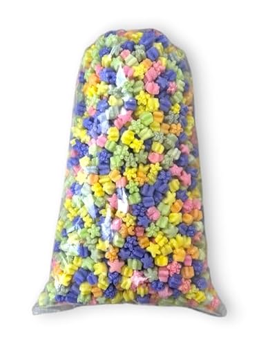FunPak Plant Based Biodegradable Packing Peanuts 1.5 cu ft Bag Compostable (Rainbow Stars)