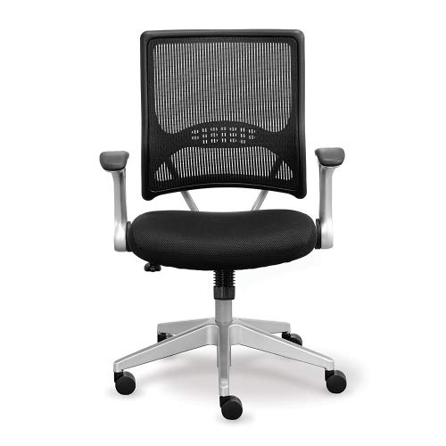 NBF Collection Ergonomic Office Desk Chair with Memory Foam Seat - Ergonomic Home Desk Chairs with Wheels and Armrest - 24.75" D x 28" W x 43.5" H, Black