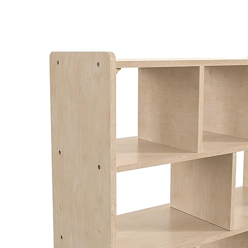 Classroom Essentials Commercial Grade 8 Section Modular Wooden Classroom Open Storage Unit, Safe, Kid Friendly Design, Natural