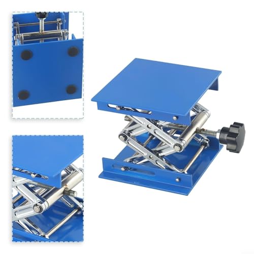 XIVUIFOI Lab Scissor Jack Lift Table,Manual Lab Jack Stand,Adjustable Height 80-325mm,Aluminum Lifting Platform for School Physics Labs,Versatile Lab Scissor Jack (300x300MM)