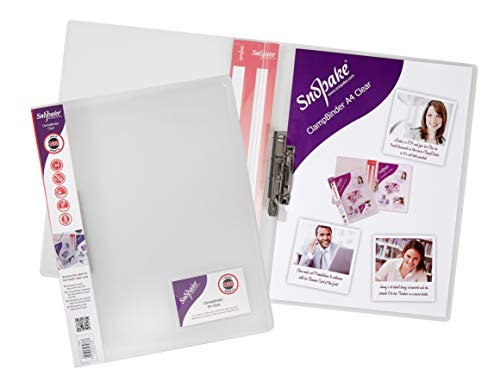 Snopake A4 Clear Premium ClampBinder [Pack of 1] 100 Sheet Capacity [12772s]