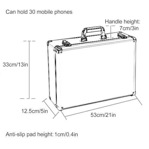 20/30/33 Slots Lockable Storage Cabinet for Cell Phones, Aluminum Alloy Pocket Chart Storage Cabinet for Cell Phones, for Office School Factory(53x12.5x33cm/21x5x13in)