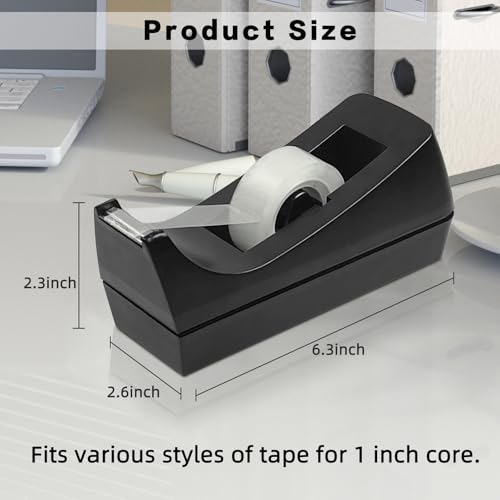 Ayearparty 10 Pack Black Desktop Tape Dispenser Bulk - Tape Not Included