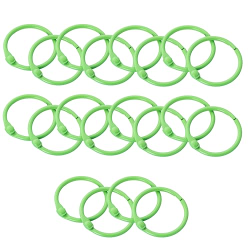 Binder Rings, 20PCS Metal Loose Leaf Rings, 30mm DIY Book Binder Ring for Flash Cards Index Booklets(Green)