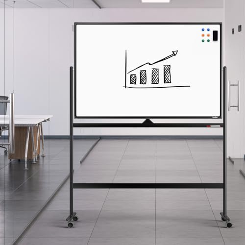 Tankee Rolling Whiteboard 48x32 Large White Board Dry Erase Board on Wheels