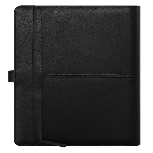 FranklinCovey - Anna Ring-Bound Binder for FranklinCovey Planners | Leather with Snap Closure (Monarch, Onyx)