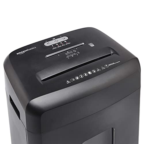 Amazon Basics 15-Sheet Cross Cut Paper Shredder for Home and Office, CD/Credit Card Shredder with 6 Gallon Wastebasket, Black