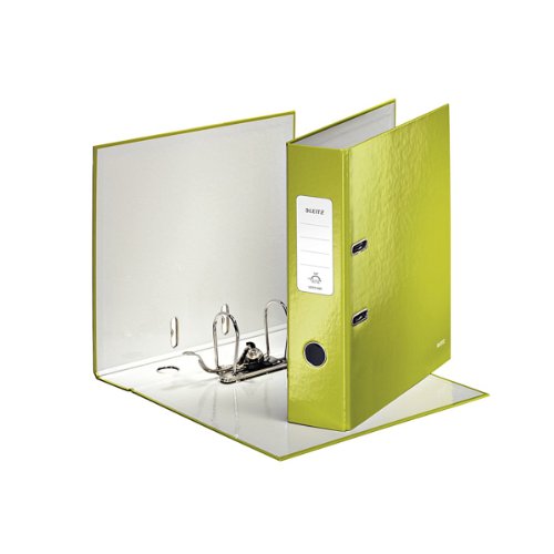 Leitz 10054064 A4 80 mm Wow 180 Lever Arch Files - Green Metallic