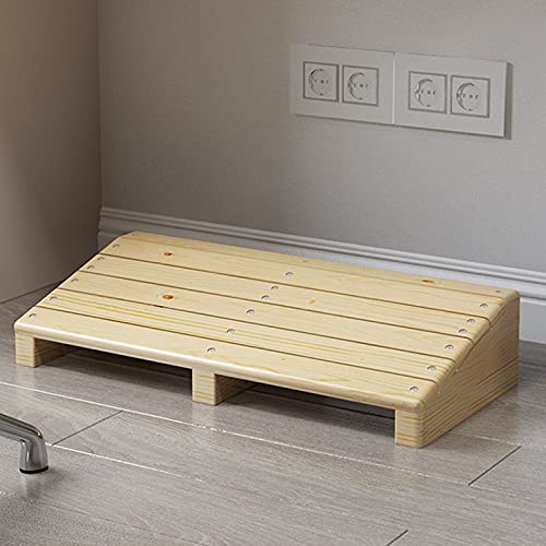 LXLA Extra Wide Under Desk Footrest, Office Large Wood Tilt Step Stool - Keep Sitting Posture, Playing PC Game, Ergonomic Foot Stool, 60×28×(12-5) CM (Color : A, Size : 23.6×11×(4.7-1.9) inch)