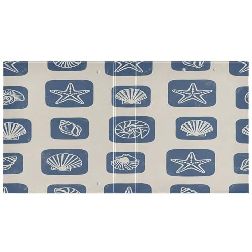 Xpdkjwd Shell Themed Pattern 3 Ring Binder Can Hold 200 Letter Size Binders, Suitable for Home, Office, Dormitory, 2Pcs