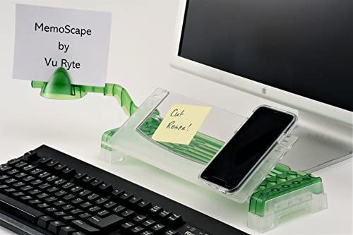 MemoScape Adjustable in-Line Document Holder for Typing | Reduces Neck Strain, Improves Focus, Boosts Desk Organization, and Workflow | Paper Holder Stand for Desk and Home Office - Green (VUR 5020)