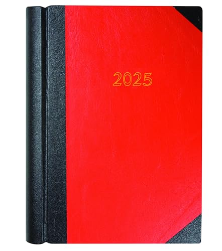 Collins Standard Desk 2025 Diary for Professionals - A4 Two Pages to a Day Business Diary - Red - (42.15-25) - Premium Business Planner with Hardback Leathergrain Covers
