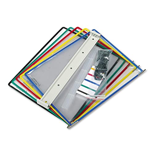 EliteBloom Folders, Catalog Display Rack, Wall Mount Reference and Display System, with 5 A4 Paper Size Pockets, Adjustable Desk Reference Organizer, Easy to Install,