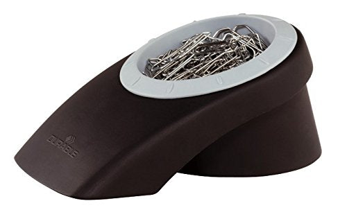 Durable Vegas Paper Clip Holder with 100 Paper Clips - Black/Grey