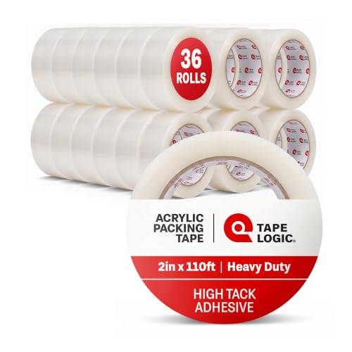 Tape Logic Packing Tape (36-Rolls), 2" x 110 yd - Strong Packaging Tape Refill for Shipping, Moving, Order Fulfillment, Acrylic 2.0 Mil