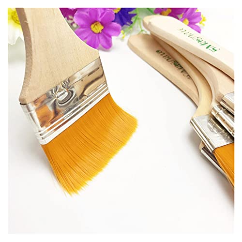 GGGUOJINN Nylon Plate Brush Brush Brush Barbecue Brush Painting Lacquer Wood Handle Brush Art Brush Brush (Color : A, Size : 8.0cm) (A 7.0cm)