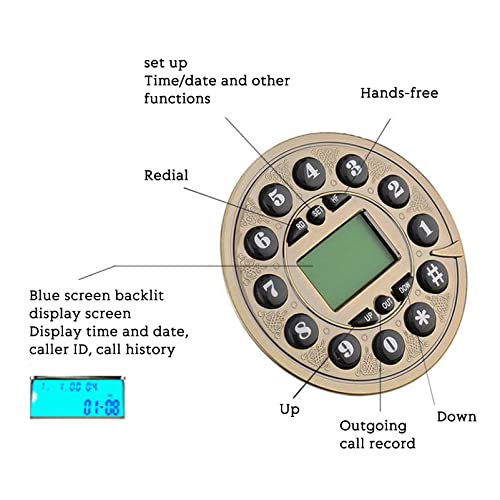 QUANGJN Telephone Retro Old Fashioned Landline Phones, Old Fashioned Corded Telephone with Resin Body for Office Home Living Room Decor Wonderful Gift