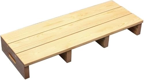 Wooden Step Stool - Non-Slip Mat Included, 1-Step Portable Stool for Adults, Kids & Seniors | Indoor/Outdoor Use for Bathroom, Kitchen, Bedroom