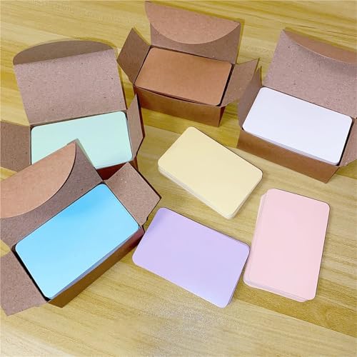 Blank Kraft Paper Business Card 100/300/600pcs Color Word Card Kraft Paper Postcard Retro Blank DIY Handwritten Note Writing Label Bookmark Learning(Red,600pcs)