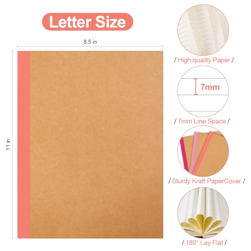 Yaridar (15-Pack) Composition Notebooks Bulk - 50 Sheets/100 Pages, 8.5” x 11” Kraft Cover Lined Journaling Notebooks, 15 Colors for Home/School/Office Supplies