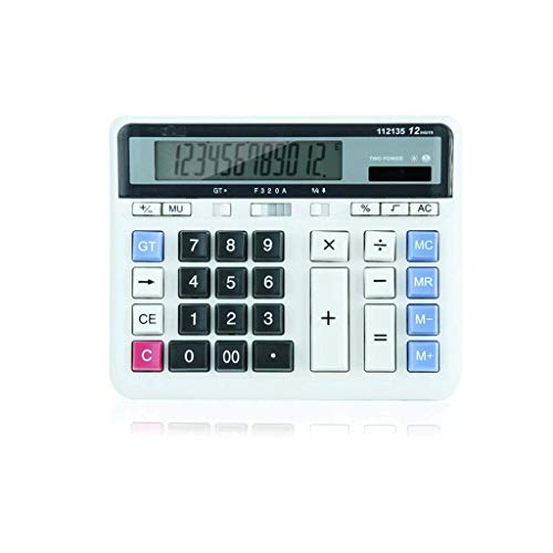 Calculator,12 Digit Solar Battery Basic Calculator,Solar Battery Power with Large LCD Display Office Calculators
