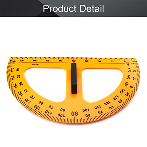 Utoolmart Teaching Protractor, Geometry Measurement Tool，Plastic Non-Magnetic Protractor，Angle Finder 0-180°，50cm / 19.7-inch Round Measuring Ruler Tool for Whiteboards and Chalkboards