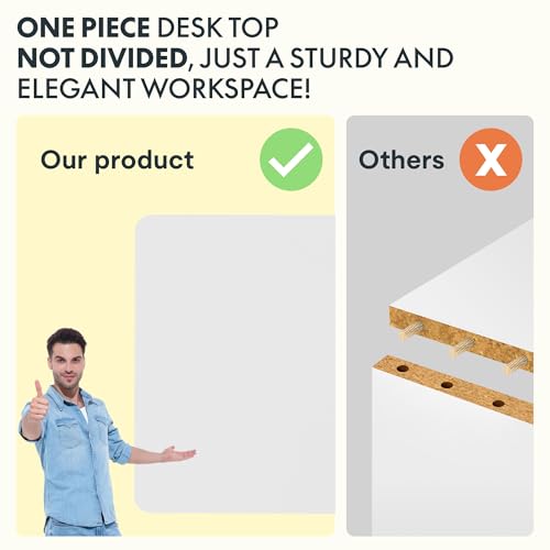 FLEXISPOT Electric Standing Desk, 40"x24" One-Piece Desktop, White