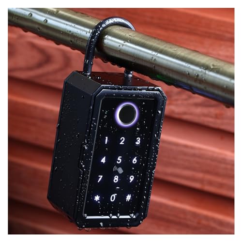 HGIYA Key Lock Box Safe Storage Waterproof Organizer Secret Cabinet Outdoor,Tuya Smart Finrprint Stora Digital Security Combination Code IC Card Un Door Rental