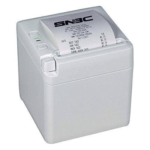 SNBC BTP-S80 Receipt Printer with Auto Cutter, 250 mm/s Printing POS Printer | Windows Driver and iOS/Android/Linux SDK | Everyday Business 80mm Thermal Receipt Printer (USB, Serial, Ethernet, White)