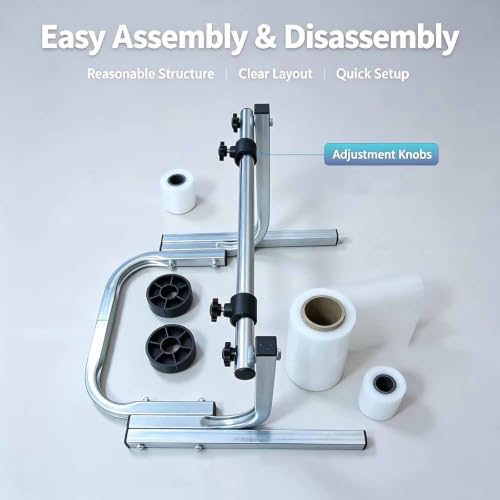 ZephPerton Heavy Duty All-Metal Roll Holder, Manual Bubble Wrap Dispenser | Saving Space, Stable Base and Easy Operation, for Commercial and Home Packing Areas H:25cm Width:15cm