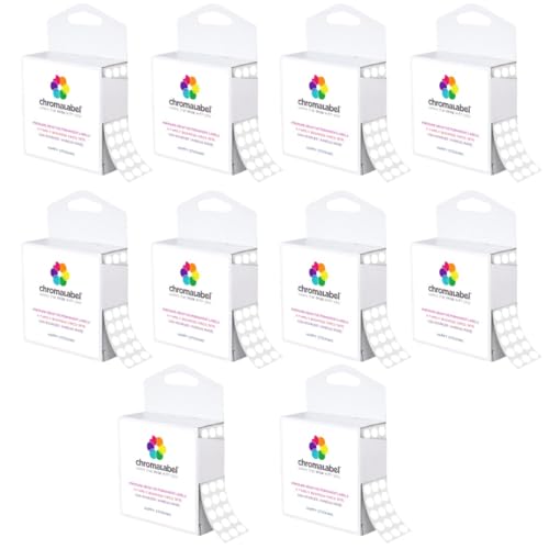 ChromaLabel White Dot Stickers, 1/4 Inch, 1000/Box, Case of 10