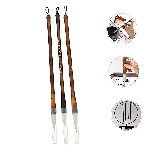 Chinese Caligraphy Brush, 3pcs Chinese Calligraphy Brush Pen Writing Brush Caligraphy Brush Student aldult Wooden Four Treasures of Study