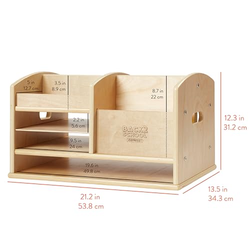 Back2School Express DeskCaddy Tabletop Supply Storage Center, Natural