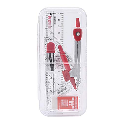 Muteiki Math Geometry Kit Combination Plotter Set,7 Pieces in Sets for Students Drawing Tools & Drafting Kits Geometry Class Set for Students