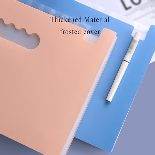 Folders,File Organiser, 2 Pcs A4 Desktop Expanding File Organiser,25 Pockets Expandable File Holder Portable Desk Storage Folder Box/a(K Blue)