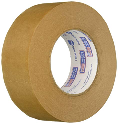 Intertape 9341 1.88in. x 60yds Kraft Paper Flatback Carton Sealing Tape, Natural (12 Pack)