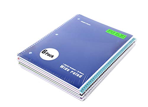 Mintra Office Spiral Notebooks, Wirebound, Journals for School, Work, Business, Aesthetic Stationery, Writing Pads, Teacher & Student Supplies (24, Solid Color-Poly Cover, Wide)
