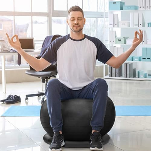 ROYUMI Exercise Ball Chair for Yoga/Fitness, Stability Ball Chair for Office Adults Desk, Pregnancy Ball Chair with Pump, Improve Balance (Size : 75 cm (29 1/2"))