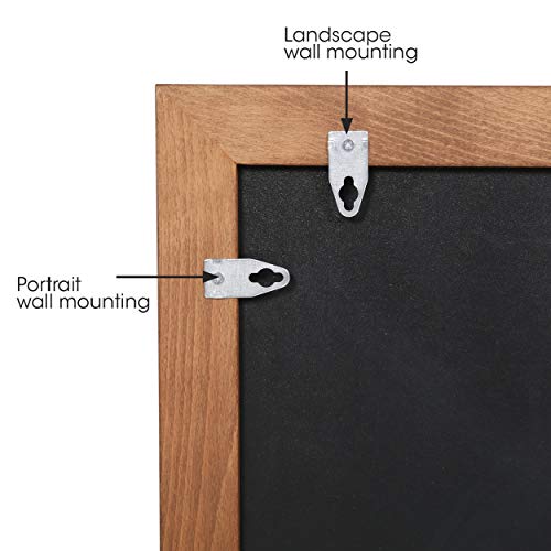 M&T Displays Slide-in Wood Frame with Double Sided Chalkboard for Ad Frame for Restaurant, Store, Office, Wedding, Party, Event, Home (Dark Wood, 23.40x33.10)