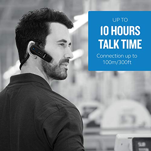 BlueParrott C300-XT MS Noise Cancelling Bluetooth Headset–Hands-Free Wireless Headset Programmed with Access to Microsoft Teams Walkie Talkie,Long Wireless Range with Superior Sound,IP65-Rated, Black