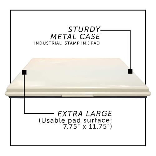 Infusion 8" x 12" Extra Large Industrial Stamp Ink Pad, Your Go to Large Stamp Ink Pad for Bright Color, Even Coverage and Durability, Red Stamp Pad