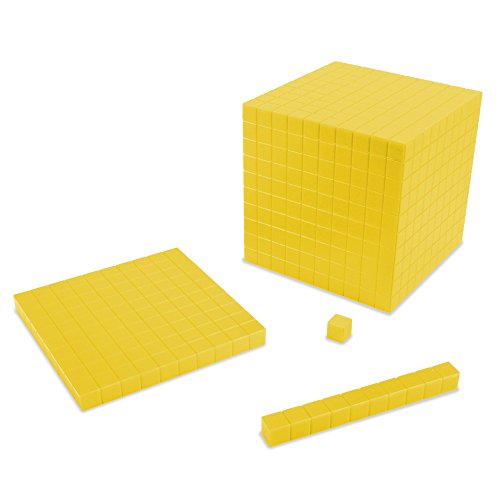 EAI Education Base Ten Intermediate Classroom Set: Yellow Plastic - Blocks Only