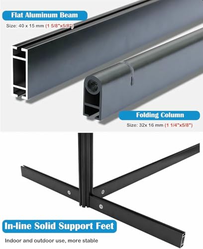 ZOCWJK Picture Hanging Exhibition Display Stand with Stable Base, Freestanding Double-Sided Painting Show Rack for Art Gallery, Craft Fair, Booth (1pc-100x200cm(39 3/8