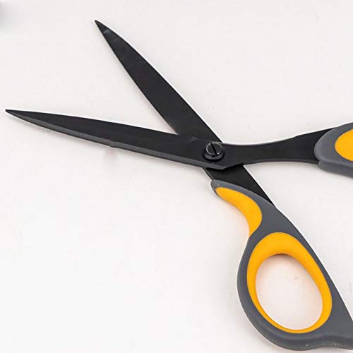 DSWMY Craft Scissors, Craft Scissors Household Kitchen Large Multifunctional Office Tailor Handmade Adult Small Black Blade Coated Pointed