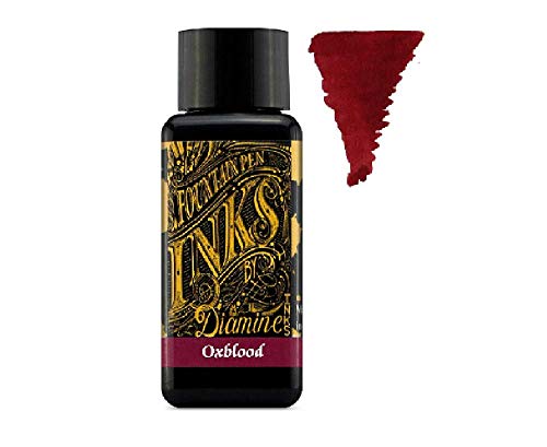 Diamine - 30ml Fountain Pen Ink - Colour Wheel - 6 x Bottles - Oxblood, Pumpkin, Steel Blue, Imperial Purple, Hope Pink, Delamere Green